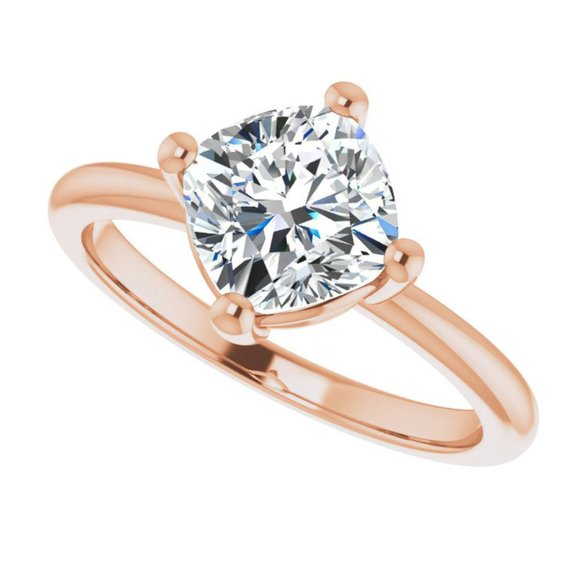 3.5Carat -9.0mm Kite-Set Cushion Moissanite Solitaire Ring - Picture 14 of 15